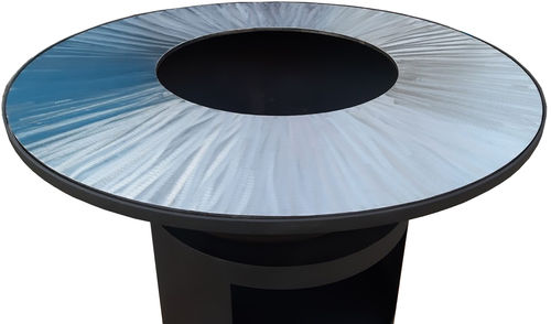 Вуличний гриль мангал  з плоским жарочним диском на тумбі 