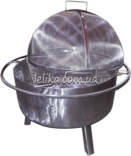 чаша для вогню із решіткою-гриль та захисним ковпаком
